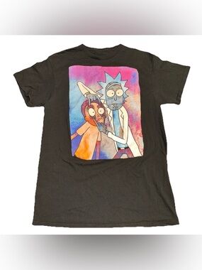 Rick and Morty T-Shirt Men's Size M Black Short Sleeve crew neck Graphic Print